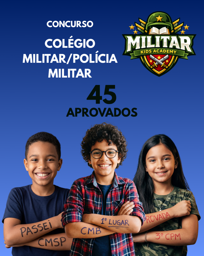 45 alunos aprovados em Colégios Militares e da Polícia Militar